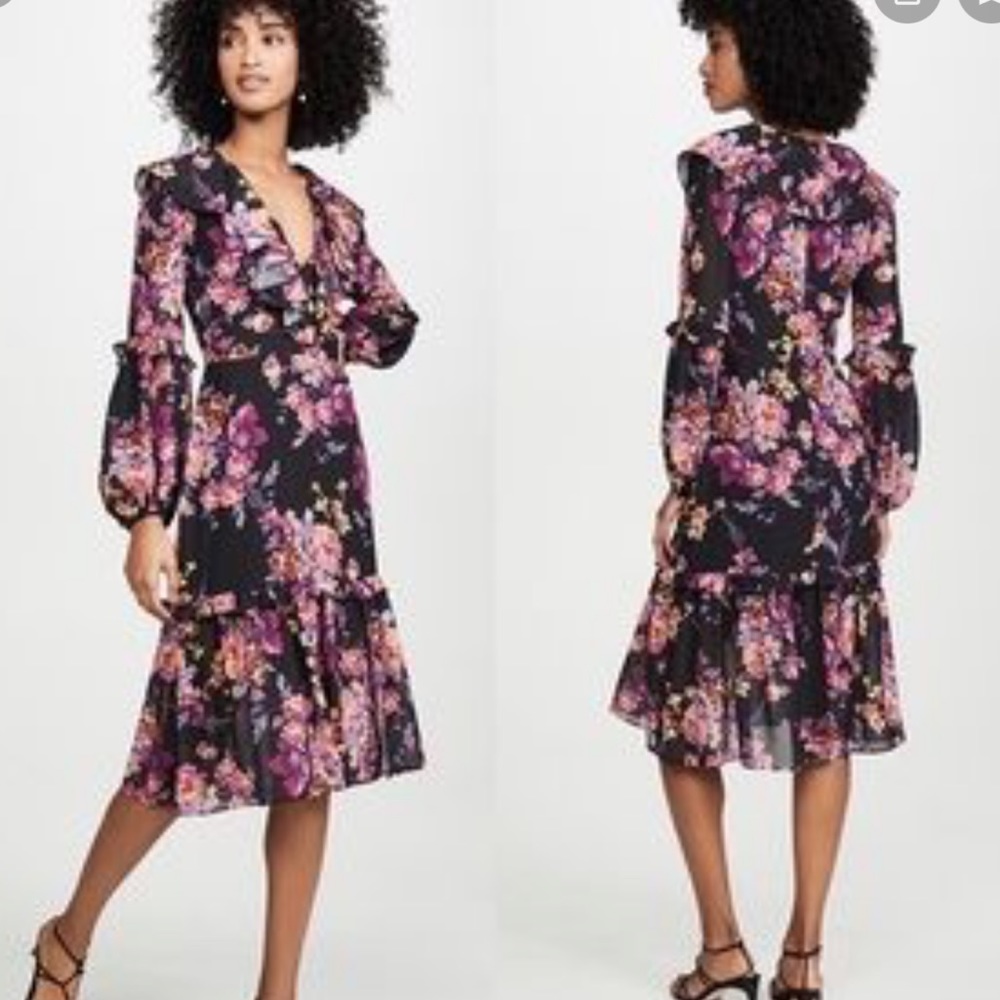 Amanda Uprichard Talulah Floral MIDI Dress
